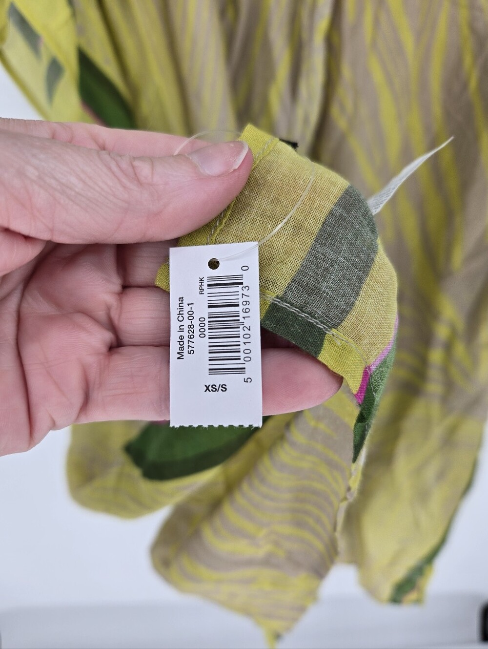 Banana Republic Kaftan Swim Coverup Green Br Palm Print NWT XS / S - Picture 7 of 7